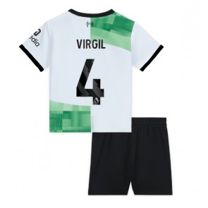 Liverpool Virgil van Dijk #4 Udebanesæt Børn 2023-24 Kort ærmer (+ korte bukser)